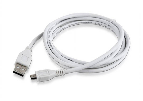 Кабель USB-MicroUSB Cablexpert 1.8 m White (CCP-mUSB2-AMBM-6-W), фото 2