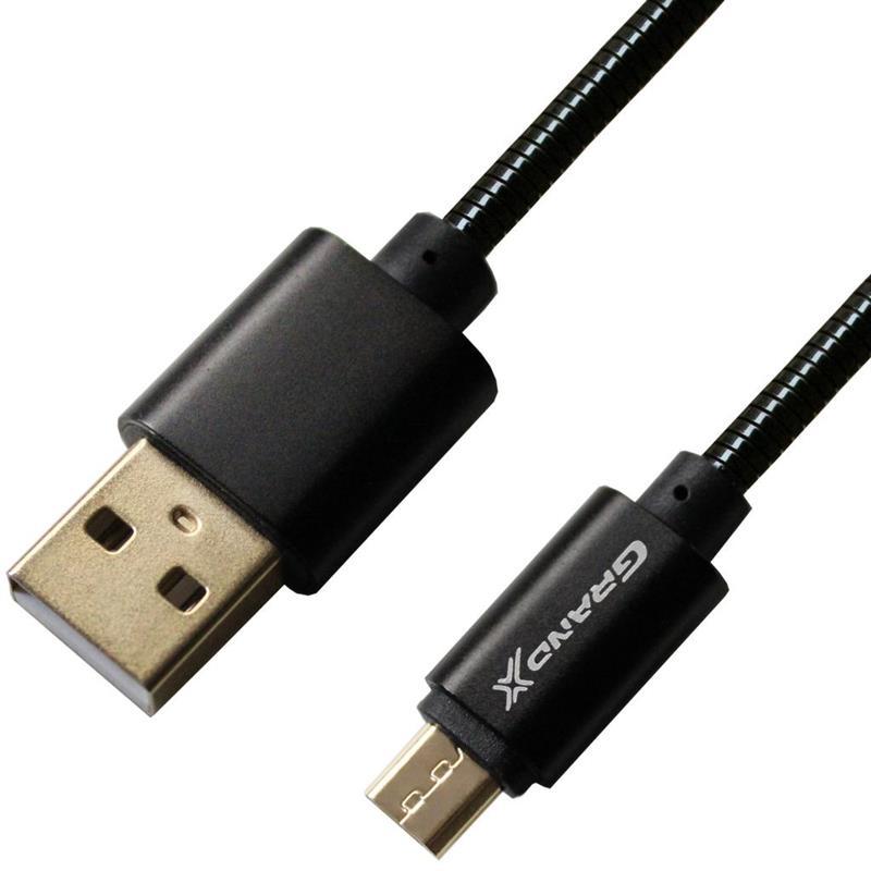Кабель USB-MicroUSB Grand-X 2.1 A 1m Black (MM-01B)