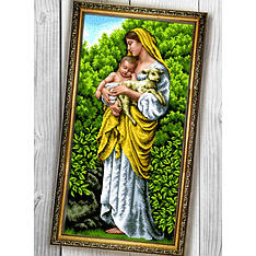 Схема вишивки бісером (хрестиком) «Марія з дитям (088)»