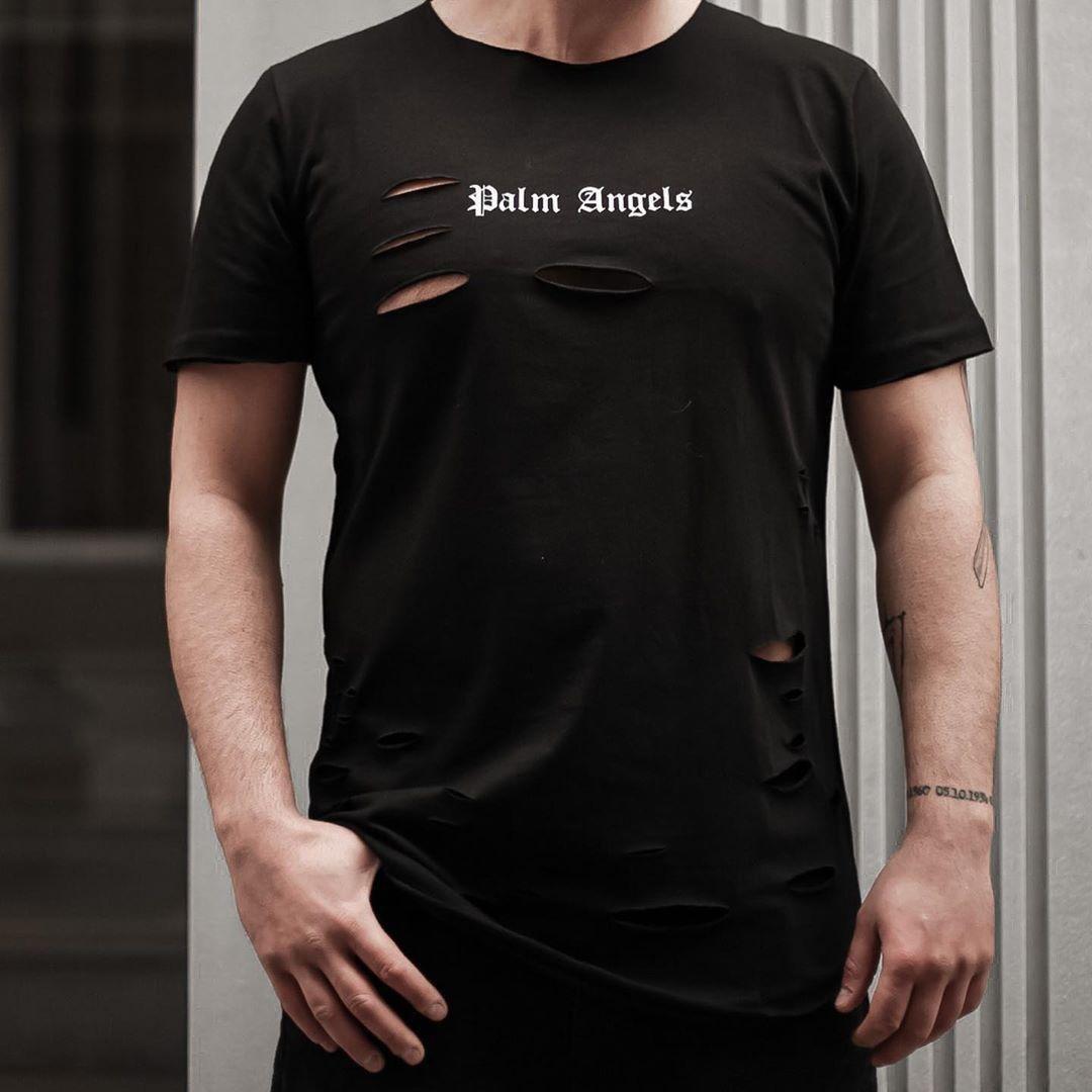 Чоловіча футболка Palm Angels M338 чорна