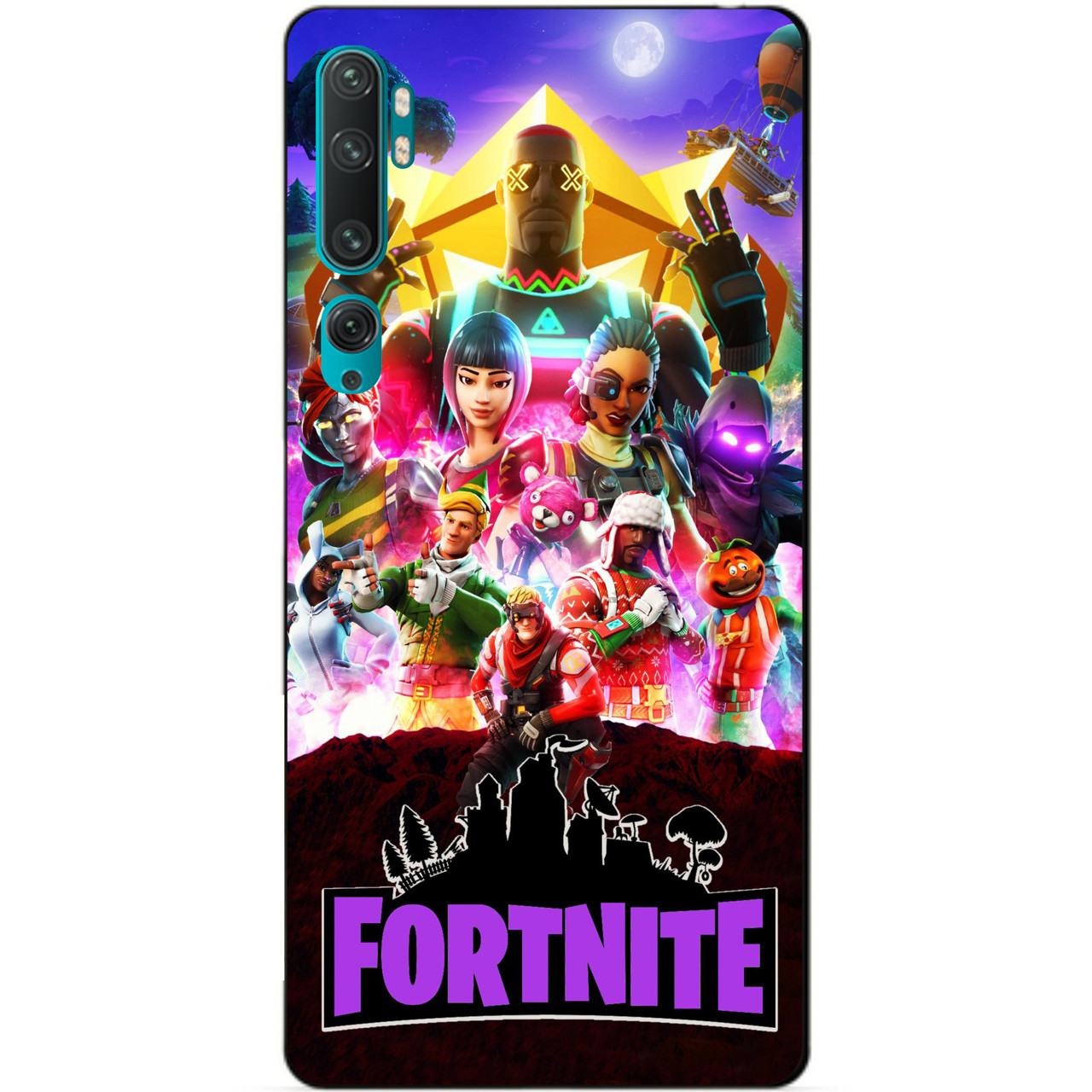 Силіконовий бампер чохол для Xiaomi Mi Note 10 з малюнком Fortnite