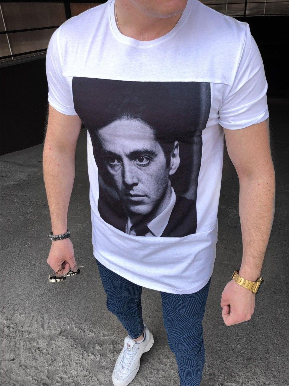 Чоловіча футболка Al Pacino M343 біла, фото 1