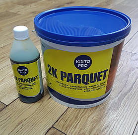 Двокомпонентний поліуретановий клей для паркуту і паркованої дошки KIILTO 2K Parquet (Фінляндія)