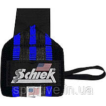 Кистьові бинти на зап'ястя SCHIEK Line Wrist Wraps 1124 60 см (пара) чорний\ червоний, фото 4