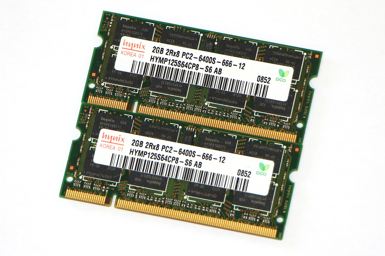 Оперативна пам'ять для ноутбука Hynix DDR2 4GB (2X2Gb) PC2-6400s 800MHz (б/у)