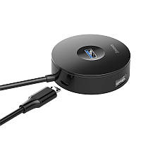 HUB адаптер BASEUS Round Box, Type-C, 4USB, чорний