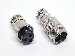 Роз'єм GX16-3 контакти з'єднувальний (3pin) пара