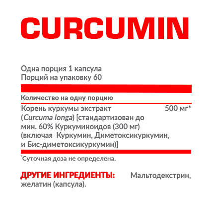 Екстракт куркуми у капсулах Nosorog Curcumin 60 caps, фото 3