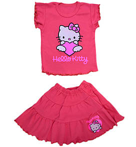 Комплект літній для дівчинки кофта і спідниця інтерлок