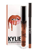 Kylie Jenner Матовая помада + карандаш USA TRUE BROWN K PUMPKIN