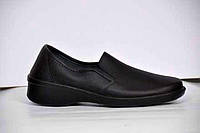 Туфли женские кожаные на ПУ подошве, черные, арт. 02-11 Fl