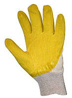 Перчатки х-б, с желтым латексом к.151 с антискольз. покрытие (Ot)