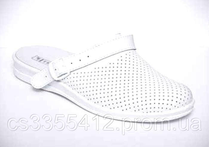 Купить Сабо мужские кожаные, белые, с перфорацией арт. 04-04 Fl 46 ...