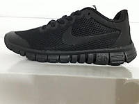 Женские кроссовки Nike Free Run сетка черные