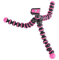 Штатив настільний гнучкий, трипод для GoPro, камери, фотоапарата Alitek Flexible S Pink/Black, фото 2
