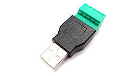 Штекер USB 2.0 з клемної колодкою