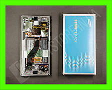 Дисплей Samsung N970 Silver/Aura Glow Note 10 (GH82-20818C) сервісний оригінал у зборі з рамкою