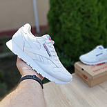 Чоловічі кросівки Reebok Classic білі з перфорацією. Живе фото. топ (рібок класика), фото 4