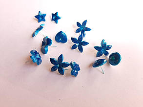 Сережки пластикові, пумери "Мікс" бірюзова 6 пар