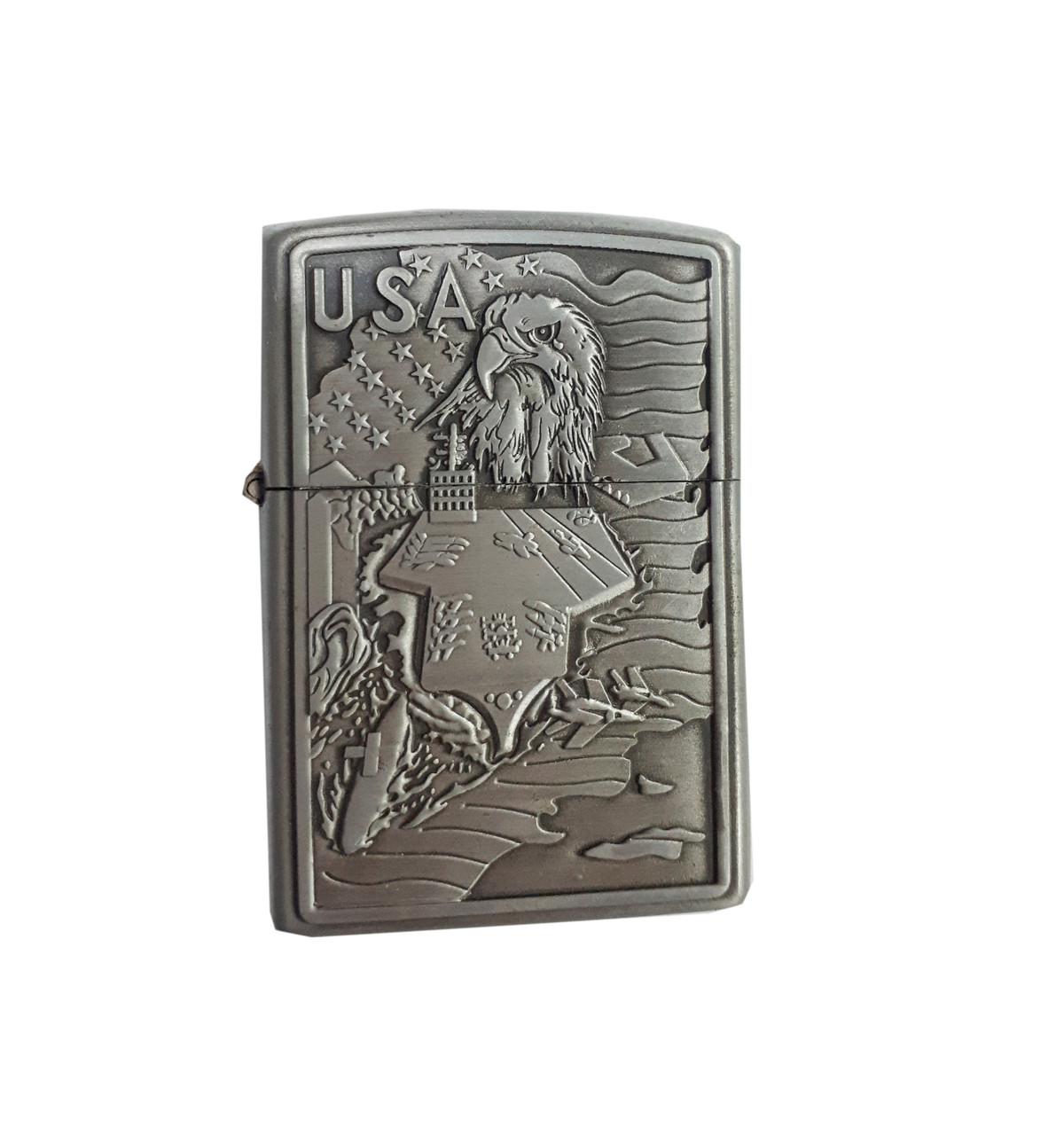 Запальничка газова "USA" сріблястий, фото 1
