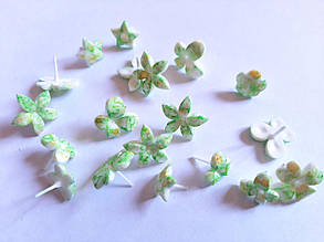 Сережки пластикові, пумери "Мікс" салатова 6 пар