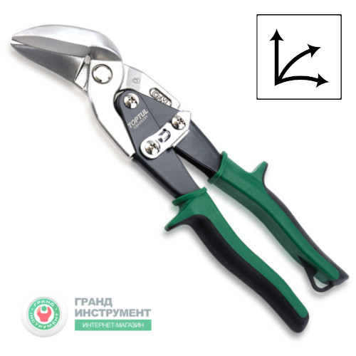 Ножницы по металлу правые изогнутые TOPTUL SBAD0224