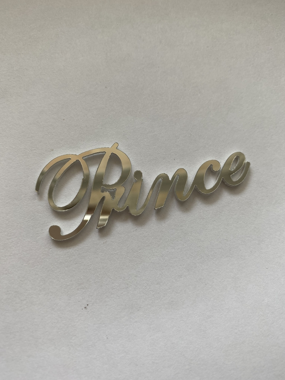 Набір декорацій для торту з дзеркального пластику напис Prince 10 штук Manific Decor