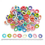 Резинки для волосся КОЛЬОРОВІ, 2,5 см, 100 шт, мікс, фото 2