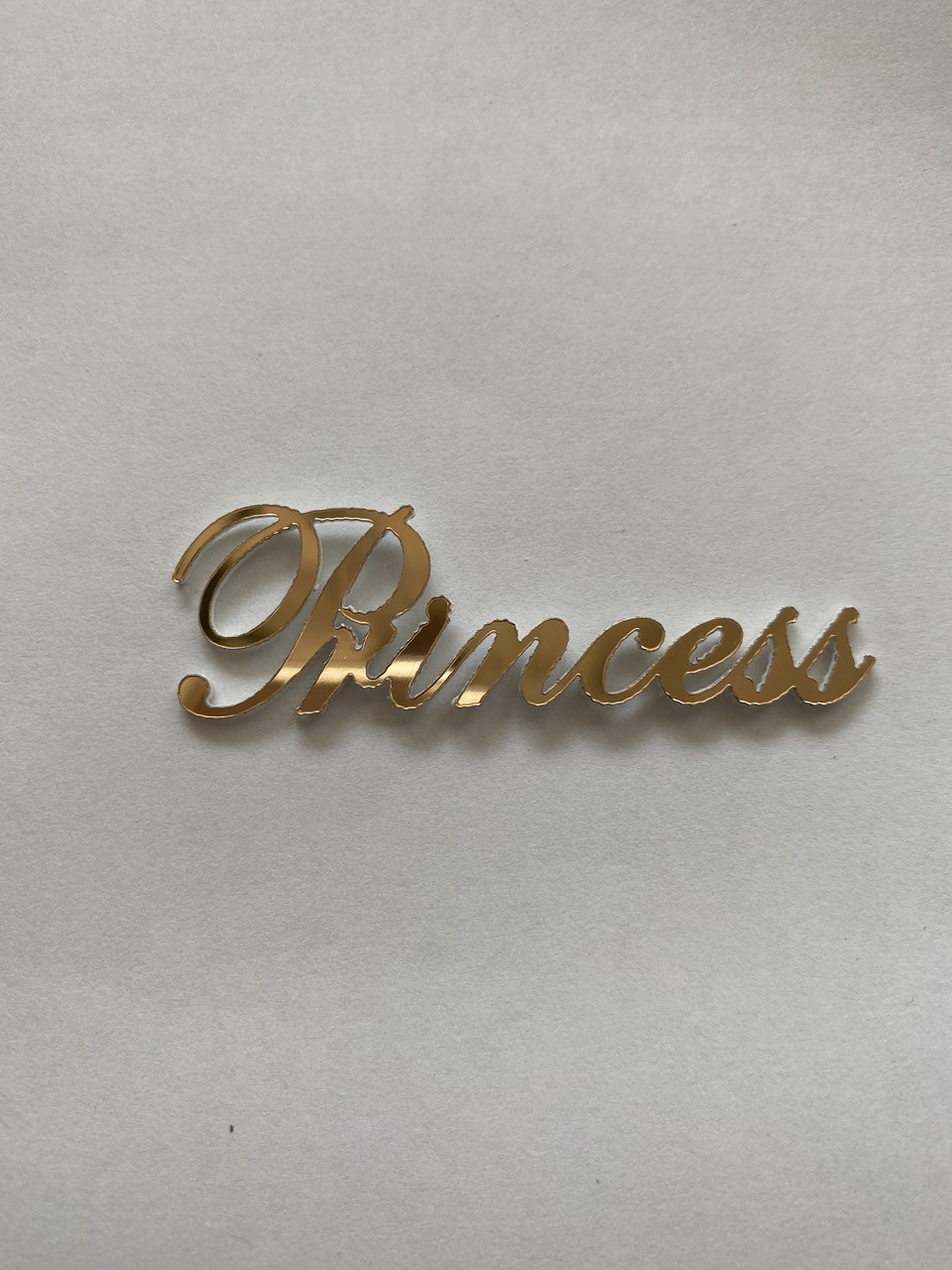 Набір декорацій для торту з дзеркального пластику напис Princess 10 штук Manific Decor