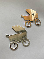 Набор декораций для торта из зеркального пластика Коляска 10 штук Manific Decor