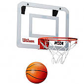 Міні-щит баскетбольний Wilson Basketball MiniHoop NBA 38х28 см з кільцем 22,5 см і сіткою (WTBA00219)