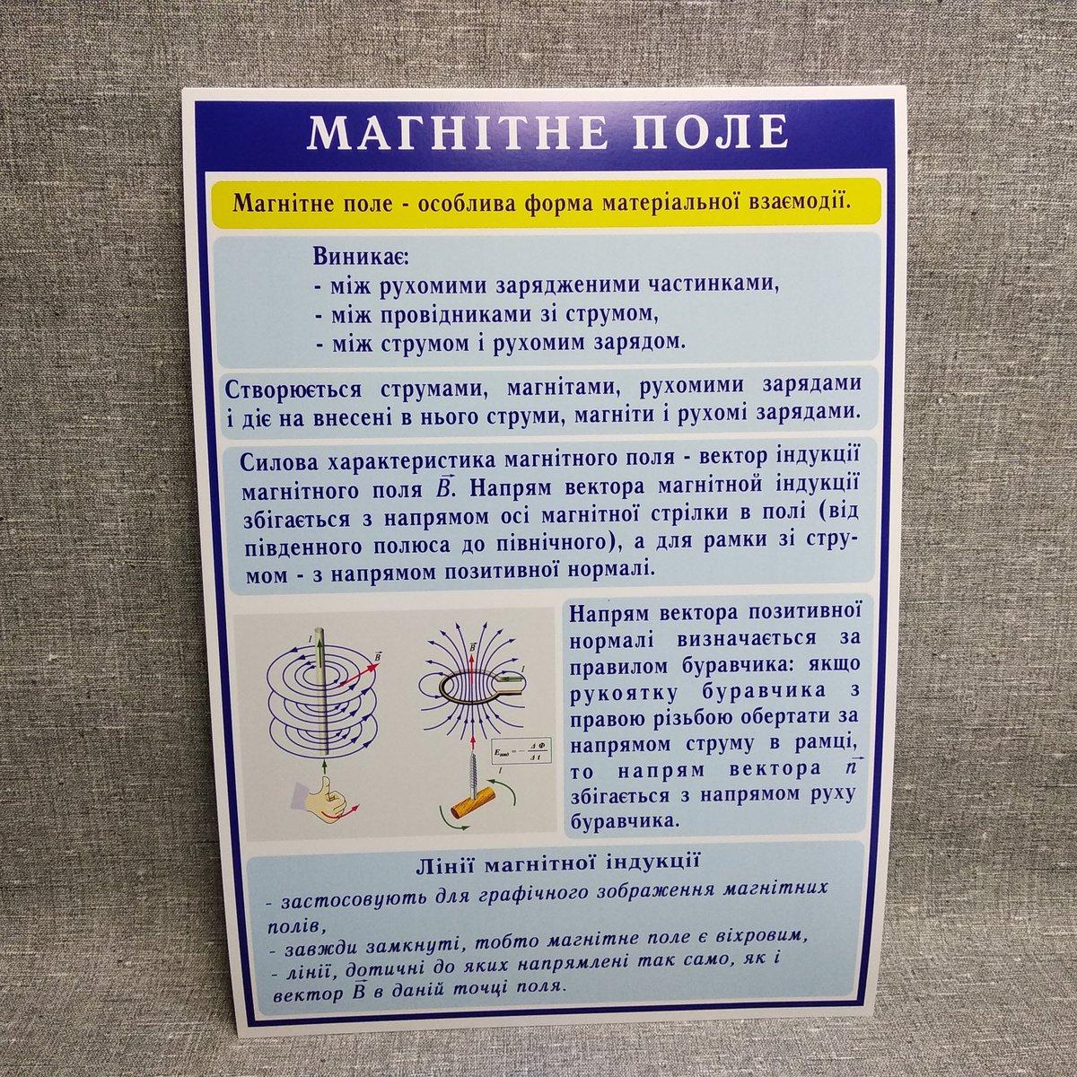 Стіни за Фізикою Магнітне поле Пластик, 300х400 мм