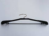 Плічка вішалки тремпеля металевий в силіконовому покритті широкий чорного кольору , довжина 43,5 см, фото 3