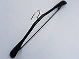 Плічка вішалки тремпеля металевий в силіконовому покритті широкий чорного кольору , довжина 43,5 см, фото 4