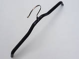 Плічка вішалки тремпеля дитячі металеві в силіконовому покритті чорного кольору, довжина 30 см, фото 4