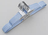 Плічка тремпеля металевий в силіконовому покритті ніжно-блакитного кольору, довжина 40 см, в упаковці 10 штук, фото 4