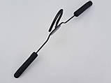 Довжина 37,5 см. Плічка  вішалки тремпеля поролонового чорного кольору з залізною вставкою, фото 4