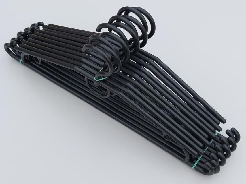 Плічка вішалки тремпеля V-D42 чорного кольору, довжина 41 см, в упаковці 10 штук, фото 1