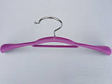 Плічка вішалки тремпеля флоковані (оксамитові, велюрові) бузкового кольору,довжина 42 см, фото 3