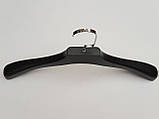 Плічка вішалки тремпеля TZ0066 чорного кольору під дерево, довжина 45 см, фото 4