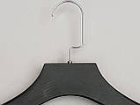 Плічка вішалки тремпеля TZ0066 чорного кольору під дерево, довжина 45 см, фото 6