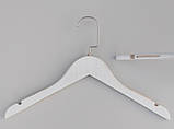 Плічка довжиною 38 см. Алюмінієвий гачок. Дерев'яні білого кольору під старовину, в упаковці 5 штук, фото 2