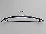 Плічка вішалки тремпеля металевий в силіконовому покритті чорного кольору, довжина 42 см, фото 3