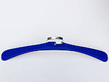 Плічка вішалки тремпеля флоковані (оксамитові, велюрові) синього кольору, довжина 42 см, фото 3