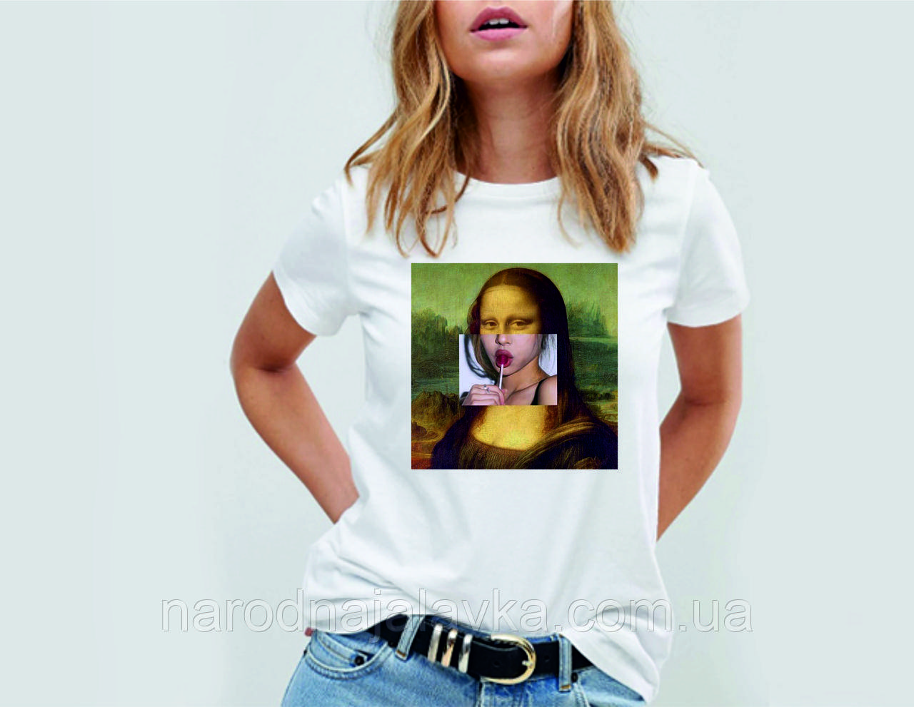 Футболка Джоконда, Мона Ліза Чупа-чупс. Якість ЛЮКС.  Будь-який розмір.