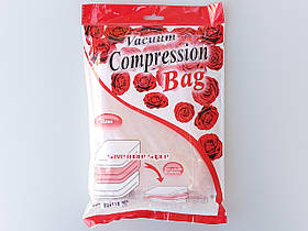 Розмір 80*110 см. Вакуумний пакет з клапаном для упаковки і зберігання одягу ароматизований "Троянда".