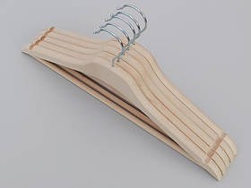 Плічка посилені довжиною 44 см дерев'яні ECO світлі, в упаковці 5 штук