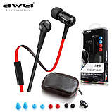 Навушники металевий корпус AWEI ES-120i червоні, фото 2