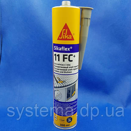 Sikaflex®-11 FC+ - Однокомпонентний, поліуретановий клей-герметик, сірий, 300 мл, фото 1