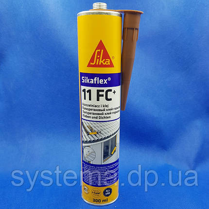 Sikaflex 11FC + - Однокомпонентний, поліуретановий клей-герметик, коричневий, 300 мл, фото 1